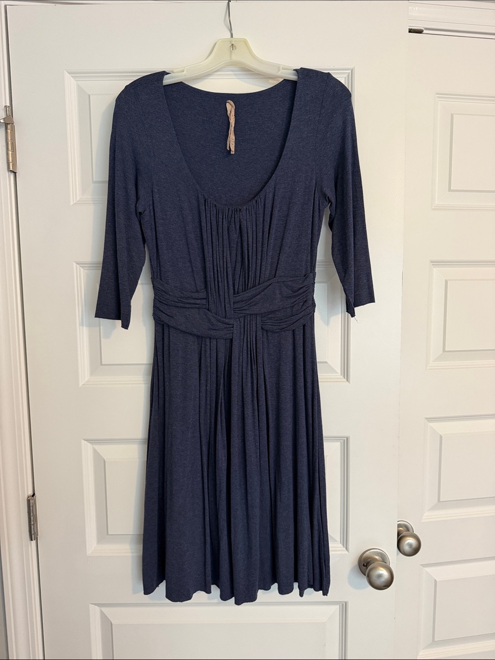 Bailey 44 Navy Blue Scoop Neck Pleated Waist Dress